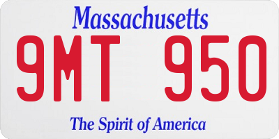 MA license plate 9MT950
