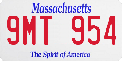 MA license plate 9MT954