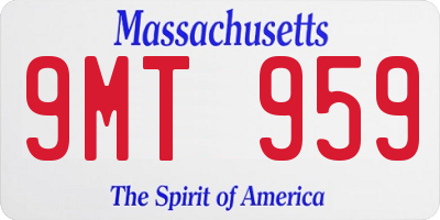 MA license plate 9MT959