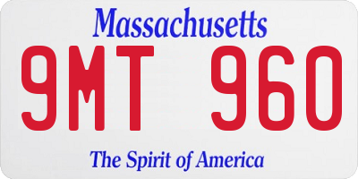 MA license plate 9MT960
