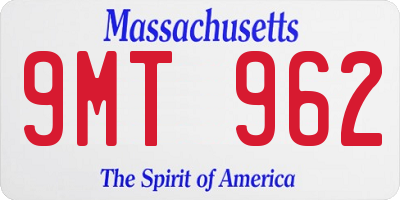 MA license plate 9MT962