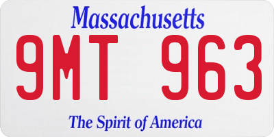 MA license plate 9MT963