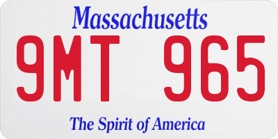 MA license plate 9MT965