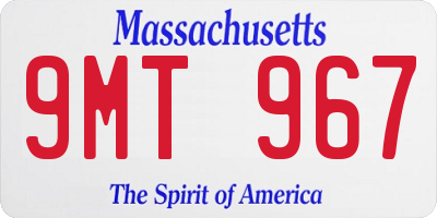 MA license plate 9MT967