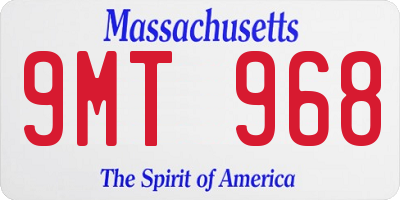 MA license plate 9MT968