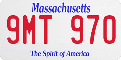 MA license plate 9MT970