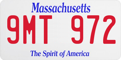 MA license plate 9MT972