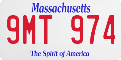 MA license plate 9MT974