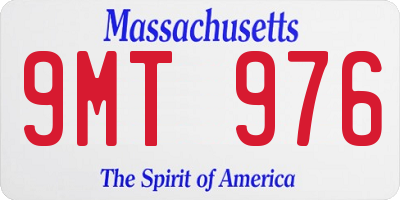 MA license plate 9MT976