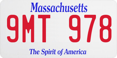 MA license plate 9MT978