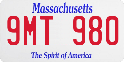 MA license plate 9MT980