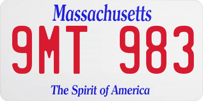 MA license plate 9MT983
