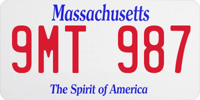 MA license plate 9MT987