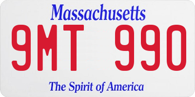 MA license plate 9MT990