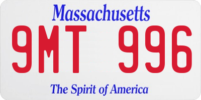 MA license plate 9MT996