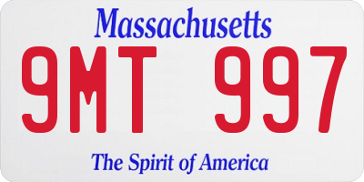 MA license plate 9MT997