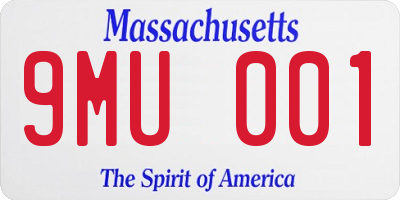 MA license plate 9MU001