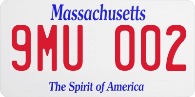 MA license plate 9MU002