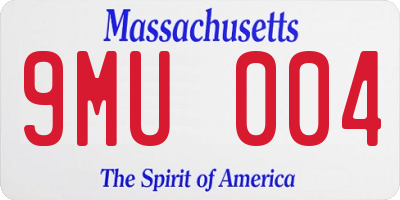 MA license plate 9MU004