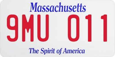 MA license plate 9MU011