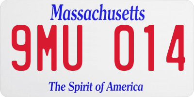 MA license plate 9MU014