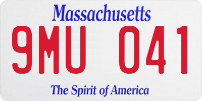 MA license plate 9MU041
