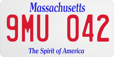 MA license plate 9MU042