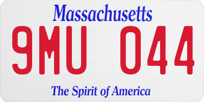 MA license plate 9MU044