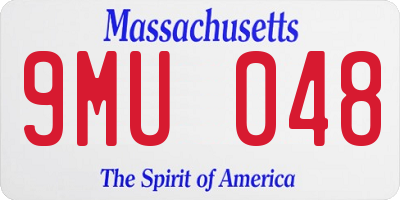 MA license plate 9MU048