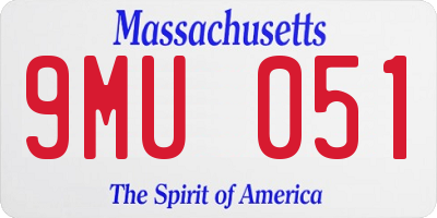 MA license plate 9MU051