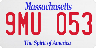 MA license plate 9MU053