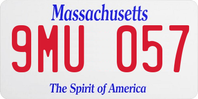 MA license plate 9MU057