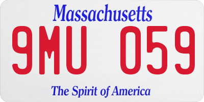 MA license plate 9MU059
