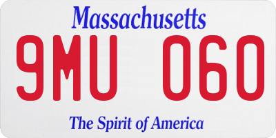 MA license plate 9MU060