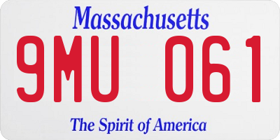 MA license plate 9MU061