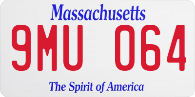 MA license plate 9MU064