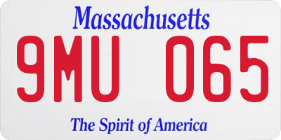 MA license plate 9MU065