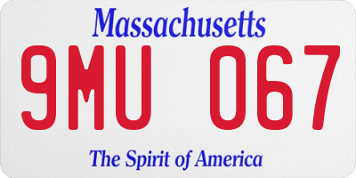 MA license plate 9MU067
