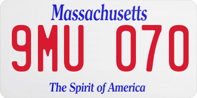 MA license plate 9MU070