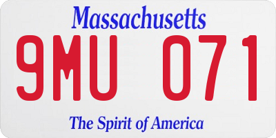 MA license plate 9MU071