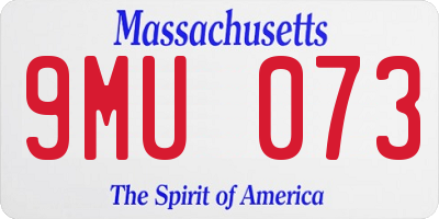 MA license plate 9MU073