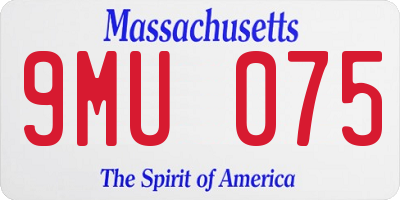 MA license plate 9MU075