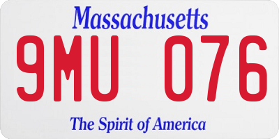 MA license plate 9MU076