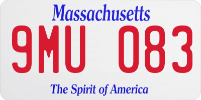 MA license plate 9MU083