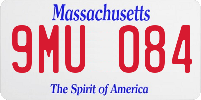 MA license plate 9MU084
