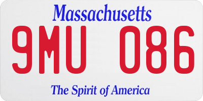 MA license plate 9MU086