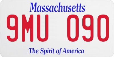 MA license plate 9MU090