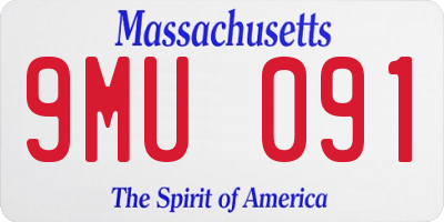 MA license plate 9MU091