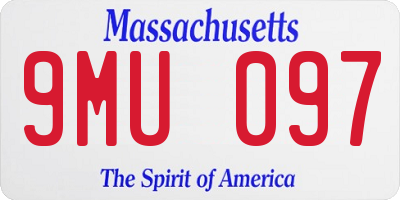 MA license plate 9MU097