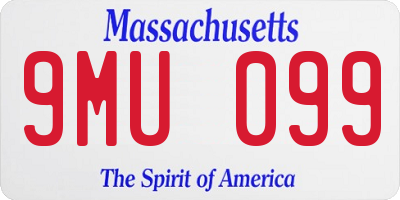 MA license plate 9MU099